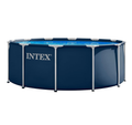 Metal Frame Pool rund Aufstellpool inkl. Sicherheitsleiter (366 x 122 cm) Volumen ca. 10.680l Navy Blue (28930GH)
