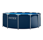 Metal Frame Pool rund Aufstellpool inkl. Sicherheitsleiter (366 x 122 cm) Volumen ca. 10.680l Navy Blue (28930GH)