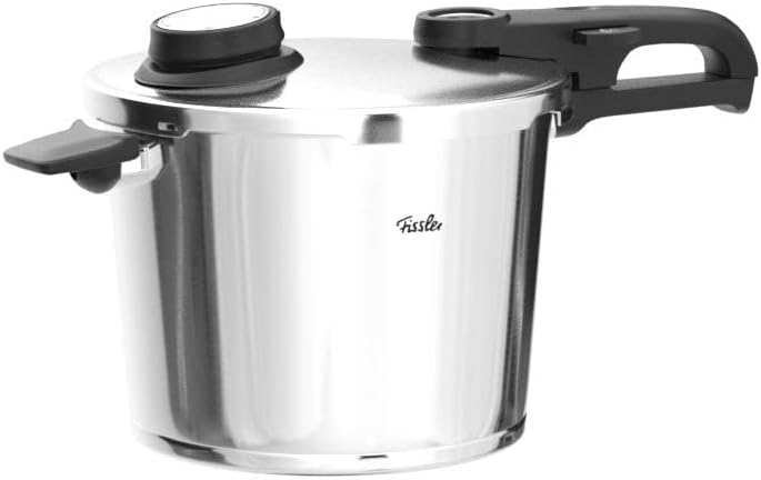 Vitavit Premium/Schnellkochtopf (6 L, Ø 22 cm) Edelstahl-Dampfkochtopf, 4-Garstufen, Inkl. Einsatz, Induktion