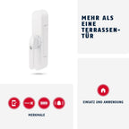 WINTECTO One Smarter Fenstergriff mit Alarm, für Fenster/Balkon-/Terrassentür, Montage ohne Bohren, weiß, gleichschließend (AL0125)