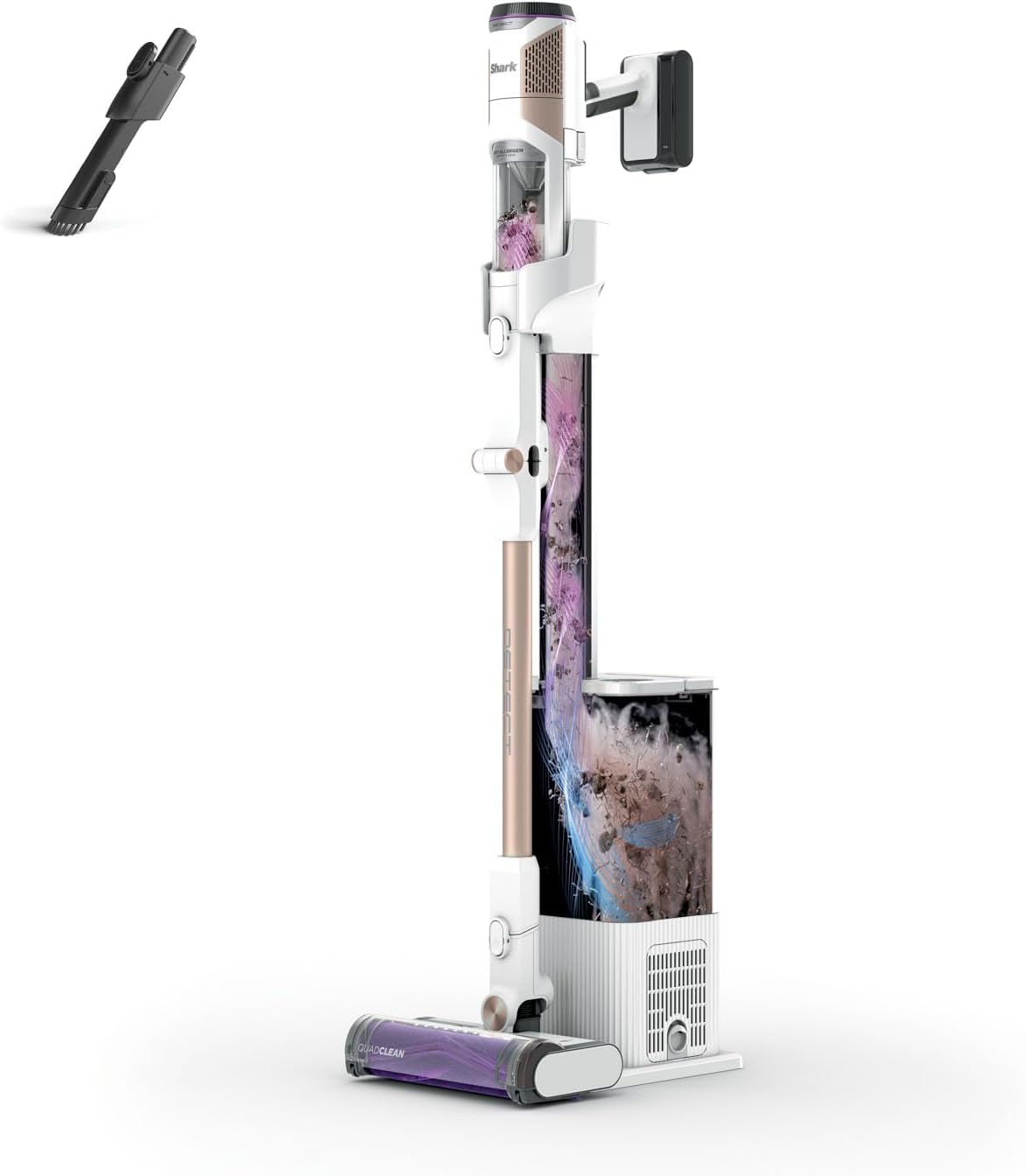 Detect Clean & Empty Akku-Staubsauger, DirtDetect, selbstleerende 2L Basis, 60 Min., Anti-Hair-Wrap, Fugendüse, weiß, IW3612EU