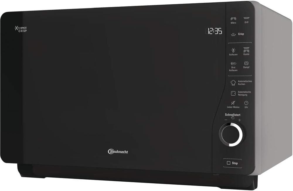 ExtraSpace Crisp MW 427 SL Grill-Mikrowelle, 800W/1000W, 25L, Crisp, Dampf, AutoClean, ohne Drehteller, Silber