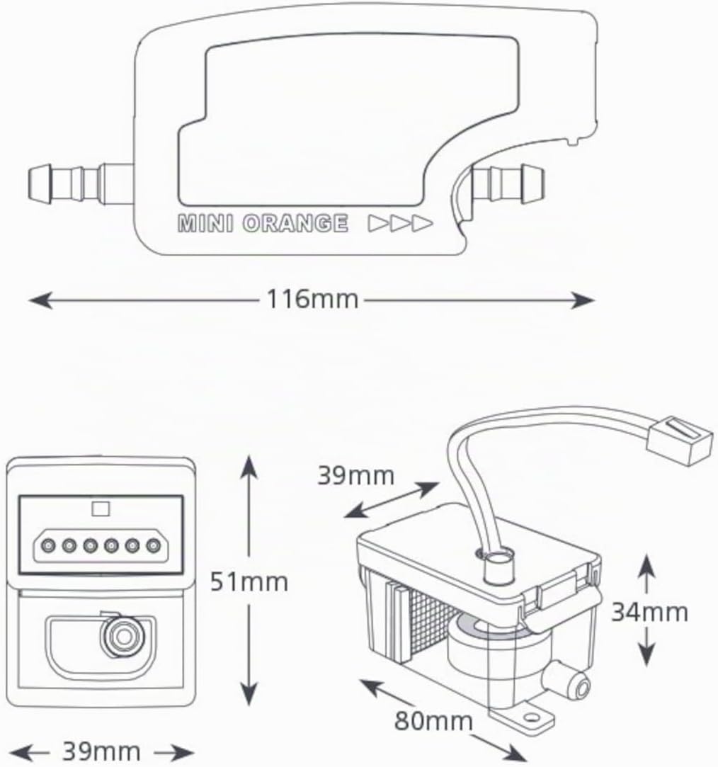 Silent+ Mini Orange FP3313 Kondensatpumpe, 12 L/h, Geräuscharm (19 dB), Förderhöhe 10 m, für Split-Klimaanlagen