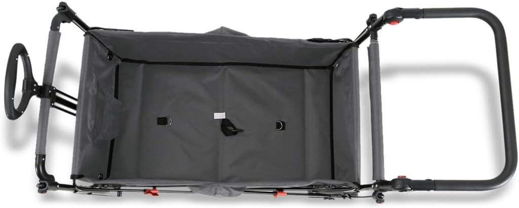 Bollerwagen faltbar FX-CT700 Grau • klappbarer Handwagen mit Bremsen • höhenverstellbarer Griff • gepolsterter Sitzbereich • platzsparend