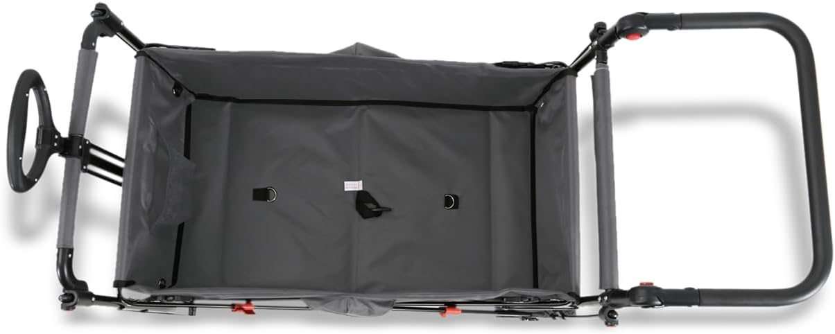 Bollerwagen faltbar FX-CT700 Grau • klappbarer Handwagen mit Bremsen • höhenverstellbarer Griff • gepolsterter Sitzbereich • platzsparend