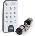ENTRYeasy 7602 FP elektron. Türschloss, Zylinder + Keypad, Öffnung per App/Fingerprint/Pincode/Funkschlüssel, schwarz/Edelstahl, biometrisch