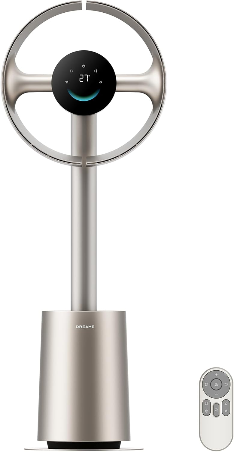 MF10 Flügelloser Ventilator mit 270°-Raumluftstrom, temperaturadaptiver Luftstrom, intelligenter Windstrom, waschbarer Filter