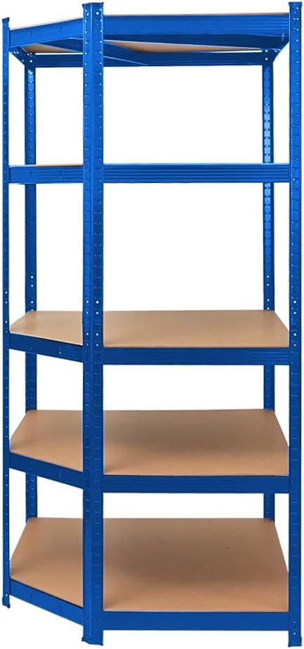 Eckregal Ragnar 1x 180x90x60cm + Taurus 2X 180x120x60cm Blau, Fachlast 175kg, Keller-, Garagen- und Lagerregal, Steckregal