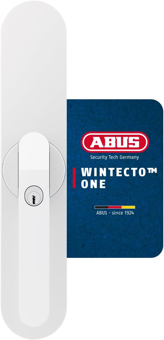 WINTECTO One Smarter Fenstergriff mit Alarm, für Fenster/Balkon-/Terrassentür, Montage ohne Bohren, weiß, gleichschließend (AL0125)