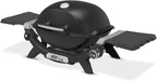 Q 1200N Gasgrill mit Seitentischen,Porzellanemaillierte Gusseisenroste,Deckelthermometer,Hochleistungsbrenner,1290cm² Grillfläche,Midnight Black