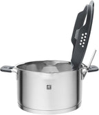 Simplify Kochtopf-Set 5-teilig, mit integriertem Sieb, Induktion geeignet, Ausgießfunktion, Stay-Cool-Griffe, Edelstahl, Grau