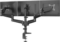 Monitorhalterung 3 Monitore für 17-32 Zoll, höhenverstellbar, bis 8 kg pro Arm, Schwarz Gaming