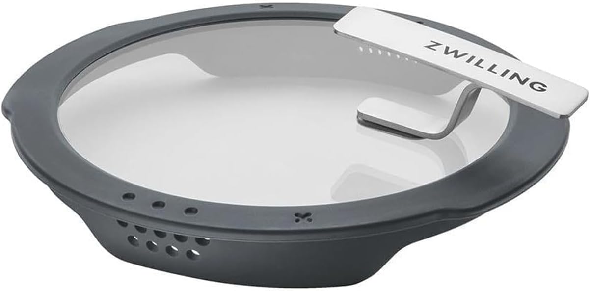 Simplify Kochtopf-Set 5-teilig, mit integriertem Sieb, Induktion geeignet, Ausgießfunktion, Stay-Cool-Griffe, Edelstahl, Grau
