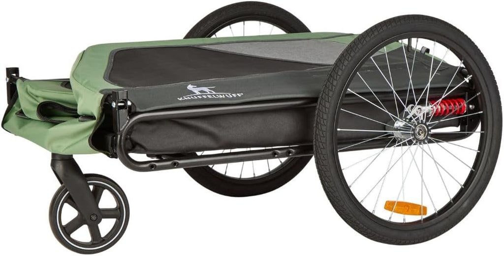 Hundeanhänger + Buggy | Fahrradanhänger bis 45kg | faltbar, leicht, stabil | Sicherheitsleine, Reflektoren, Insektenschutz, Uni-Kupplung