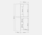 Hochschrank Badschrank für Waschmaschine & Wäschetrockner, Überbauschrank 187x65x66 cm, Weiß, 66 cm breit