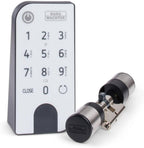 Elektronisches Türschloss, Zylinder und Keypad, Öffnung mit App, Pincode oder Funkschlüssel, ENTRYeasy 7601 PIN, Schwarz/Edelstahl Tastenfeld