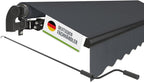 Manuelle Gelenkarmmarkise Sonnenschutz Alu/Polyester komplett vormontiert, Anthrazit, 300x250