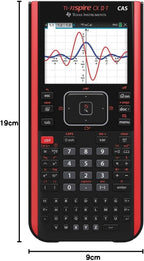 TI-Nspire CX II-T CAS Graphikrechner mit 800 Funktionen, farbige Darstellung, 3D Anzeige, Schwarz Rot