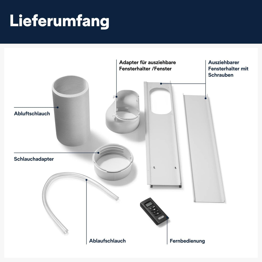Pinguino 3-in-1 Klimagerät, 9400 BTU, bis 27 m², Entfeuchter + Ventilator, leise, Fernbedienung, 24h-Timer, Effizienz A (PACEM82)
