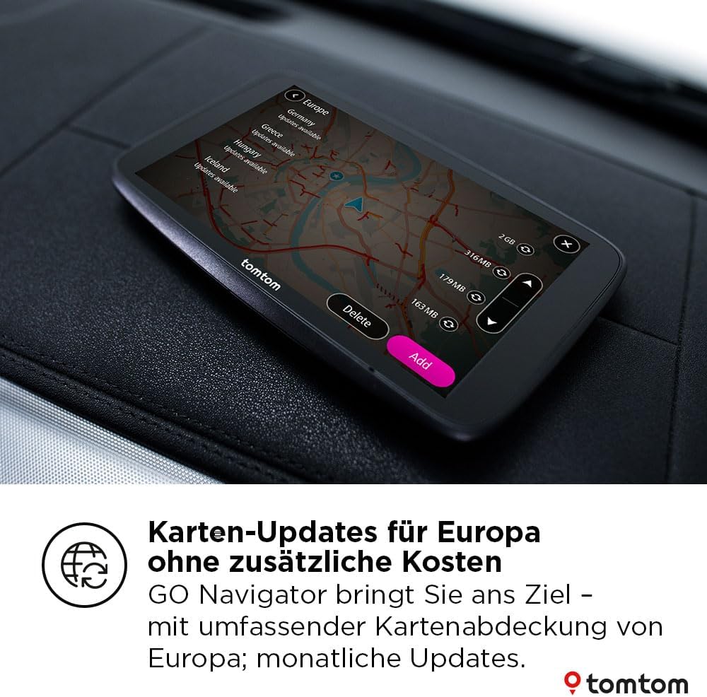 Pkw-Navi GO Navigator - extra großes 7-Zoll-Display, Stauvermeidung mit Echtzeit-Verkehrsdaten, Wi-Fi-Updates, Premium Services, Magnethalterung