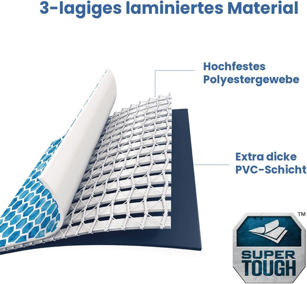 Metal Frame Pool rund Aufstellpool inkl. Sicherheitsleiter (366 x 122 cm) Volumen ca. 10.680l Navy Blue (28930GH)