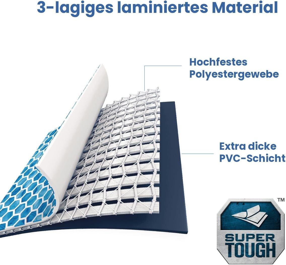 Metal Frame Pool rund Aufstellpool inkl. Sicherheitsleiter (366 x 122 cm) Volumen ca. 10.680l Navy Blue (28930GH)