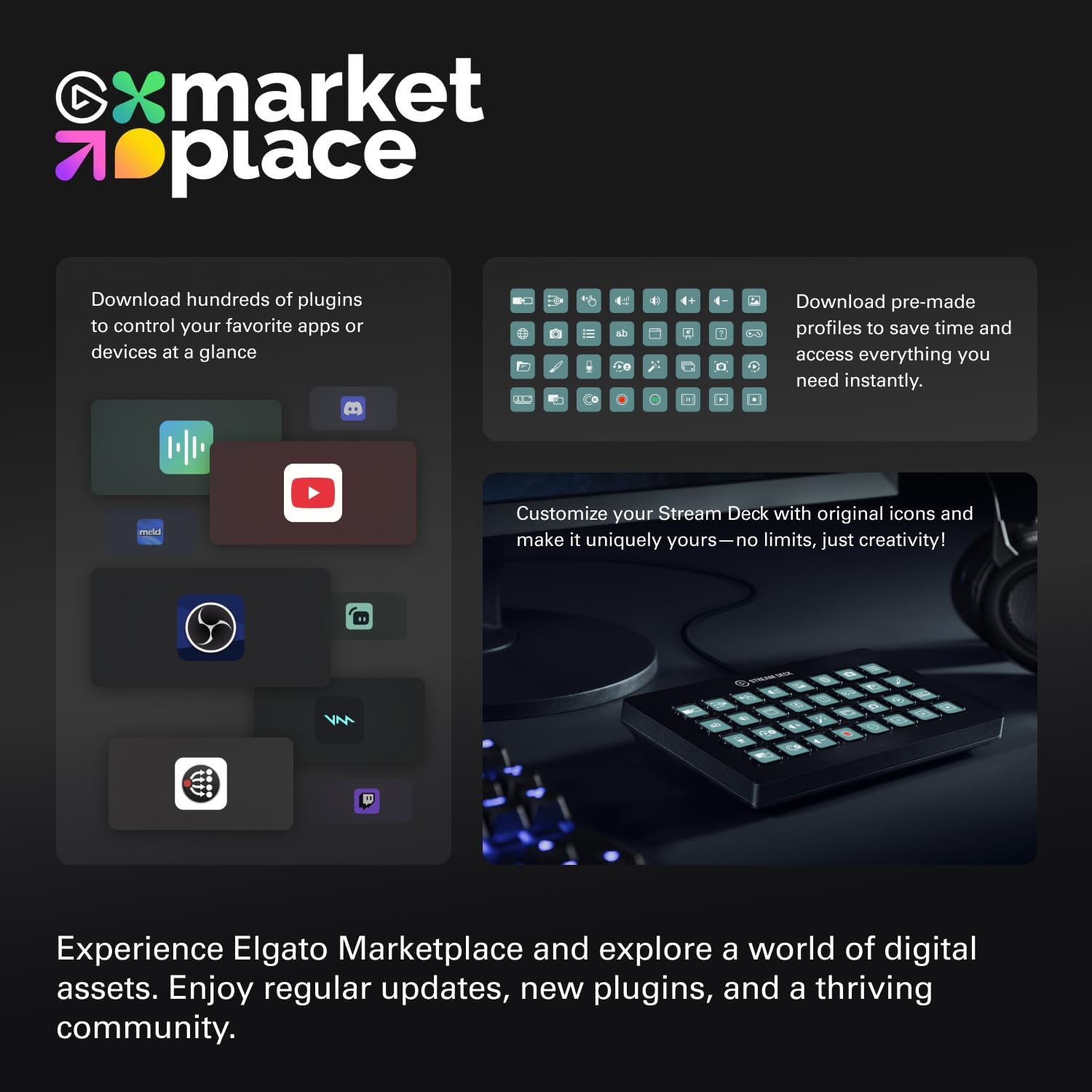 Stream Deck XL – Erweiterter Studio-Controller mit 32 Makrotasten, steuert Aktionen in Apps, für Mac & PC