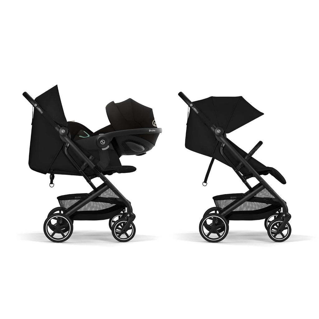 Gold Kinderwagen BEEZY mit Ergonomischer Liegeposition, Ab Geburt bis 4 Jahre (max. 22 kg), Kompakt faltbar, Einhand-Gurtsystem, Magic Black