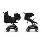 Gold Kinderwagen BEEZY mit Ergonomischer Liegeposition, Ab Geburt bis 4 Jahre (max. 22 kg), Kompakt faltbar, Einhand-Gurtsystem, Magic Black