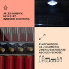 Mini Kühlschrank mit Glastür, 33 Liter, verstellbare Ablagen, leise, für Innen und Außen, ideal für Zimmer und Getränke