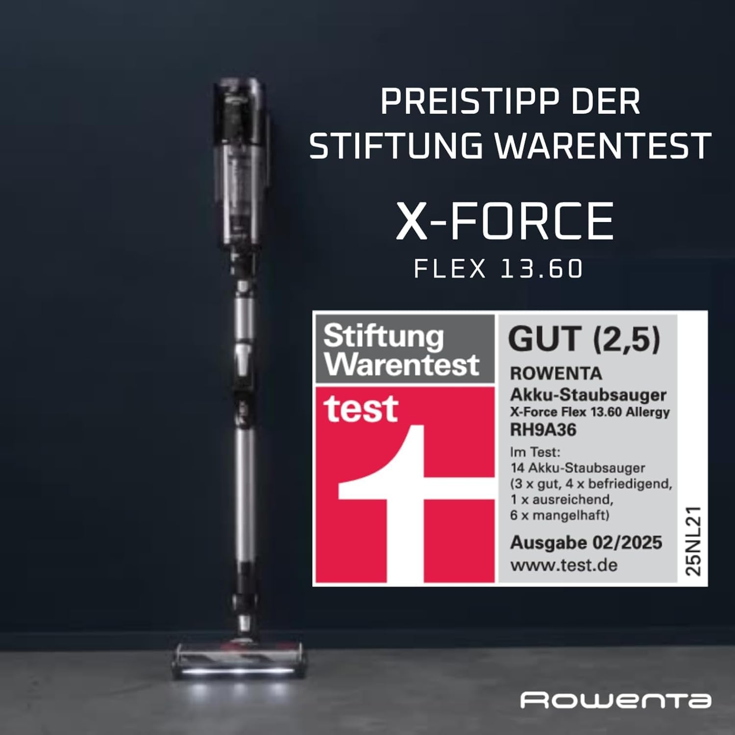 X-Force Flex 13.60 Kabelloser Akku-Staubsauger Allergiker-Modell, 150 Air Watt, 60 Min Laufzeit, Flex-Gelenk, Tiefe Reinigung, Made in France