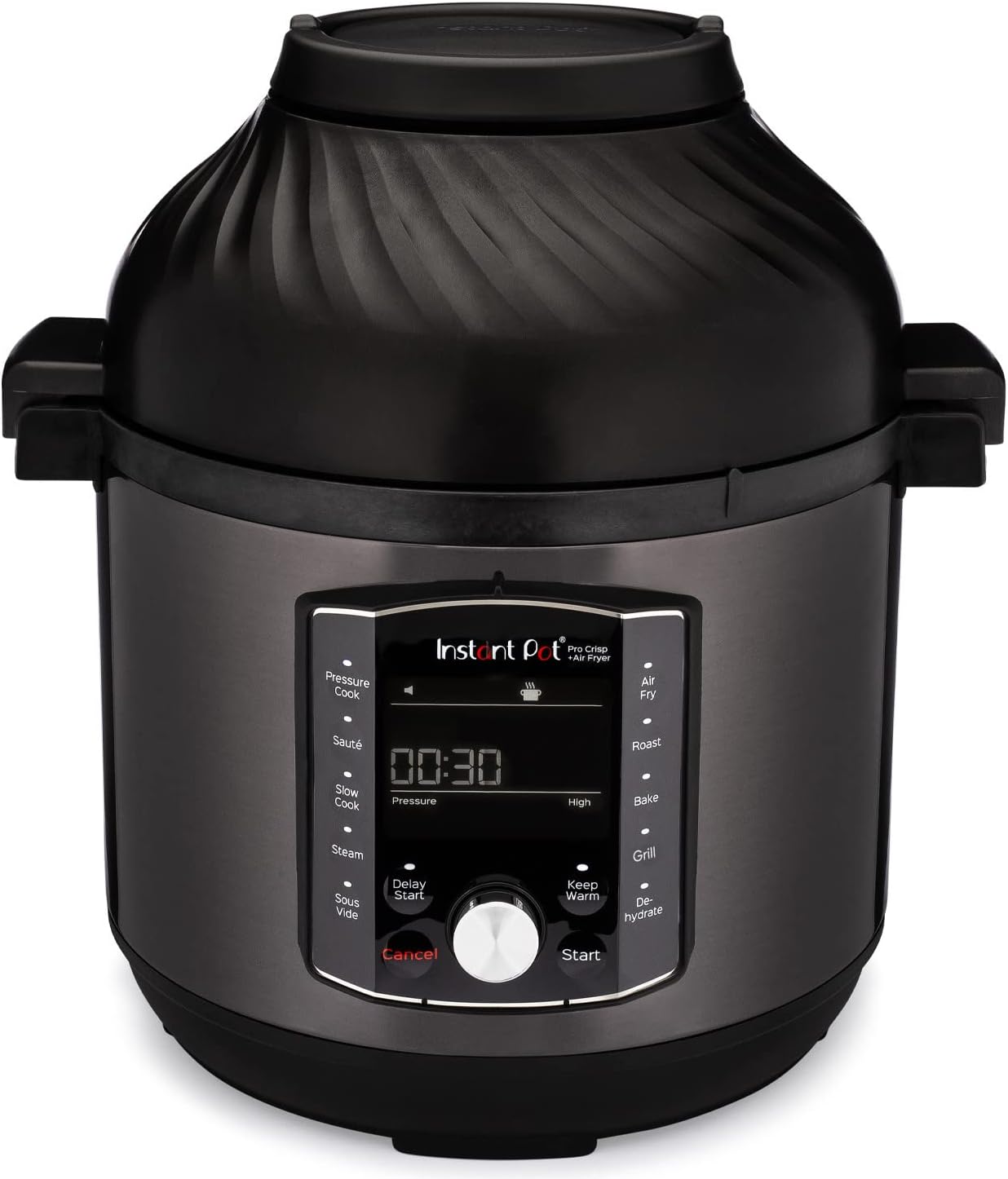 Pro Crisp 11-in-1, Heißluft, Schnellkochtopf, Slow Cooker, Dampfgarer, Grill, Dörren, Sous-Vide, 1500W, 7.6L, schwarz