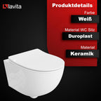 Duofix Basic Vorwandelement + Wand WC Dalia Weiß spülrandlos Tornado Spülsystem + WC-Sitz Absenkautomatik + Bedienplatte Delta 25 weiß - Komplettset
