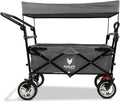 Bollerwagen faltbar FX-CT700 Grau • klappbarer Handwagen mit Bremsen • höhenverstellbarer Griff • gepolsterter Sitzbereich • platzsparend