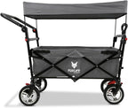Bollerwagen faltbar FX-CT700 Grau • klappbarer Handwagen mit Bremsen • höhenverstellbarer Griff • gepolsterter Sitzbereich • platzsparend