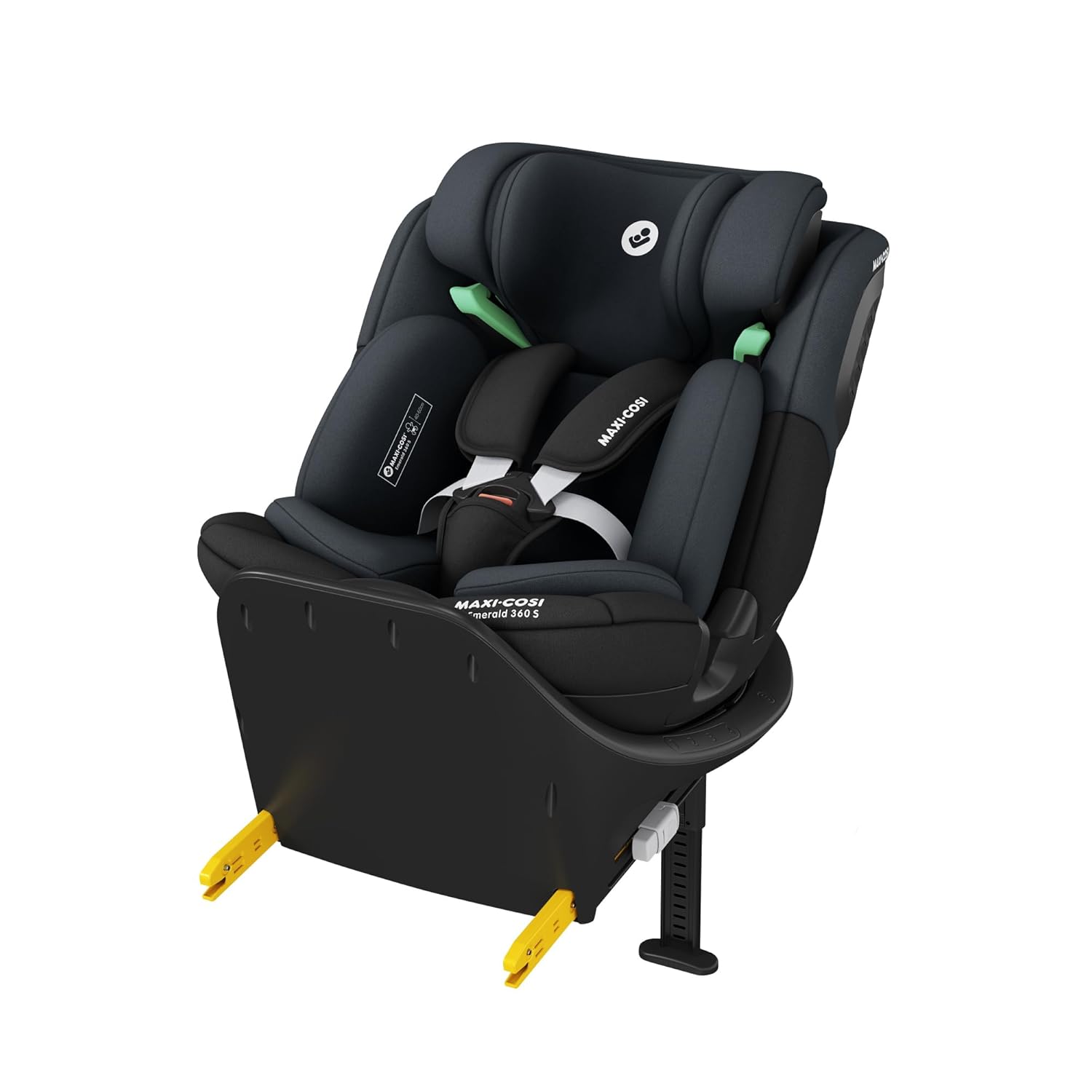 Emerald 360 S i-Size, Autositz 360° drehbar, 0–12 Jahre (40–150 cm), FlexiSpin-Drehung, 4 Liegepositionen, G-CELL Seitenaufprallschutz, Tonal Black