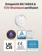 Smart Rauchmelder WLAN, Magnethalterung, Basisstation SBS50, App, Home-Assistant-kompatibel, wechselbare Batterie, XS0D-MR121