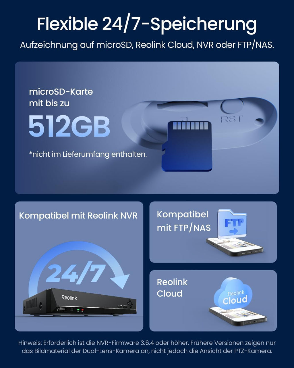 Dreifachobjektiv PoE Sicherheitskamera Außen, 10MP 180° Panorama & 4K PT Auto-Track., KI-Videosuche, Perimeter-Schutz, Farb-/IR-Nacht., 24/7-Aufz., OMVI 3i