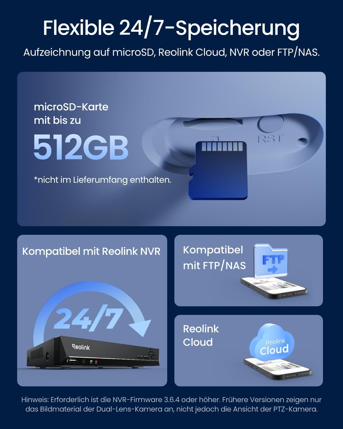 Dreifachobjektiv PoE Sicherheitskamera Außen, 10MP 180° Panorama & 4K PT Auto-Track., KI-Videosuche, Perimeter-Schutz, Farb-/IR-Nacht., 24/7-Aufz., OMVI 3i
