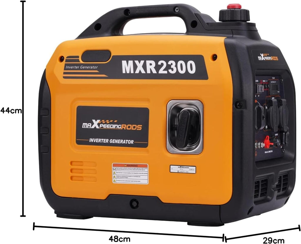 2300W Inverter Stromerzeuger Superleise Tragbarer für Outdoor Camping Wohnmobil 4 Takt Leicht Notstromaggregat Benzin, USB & 230V Steckdosen