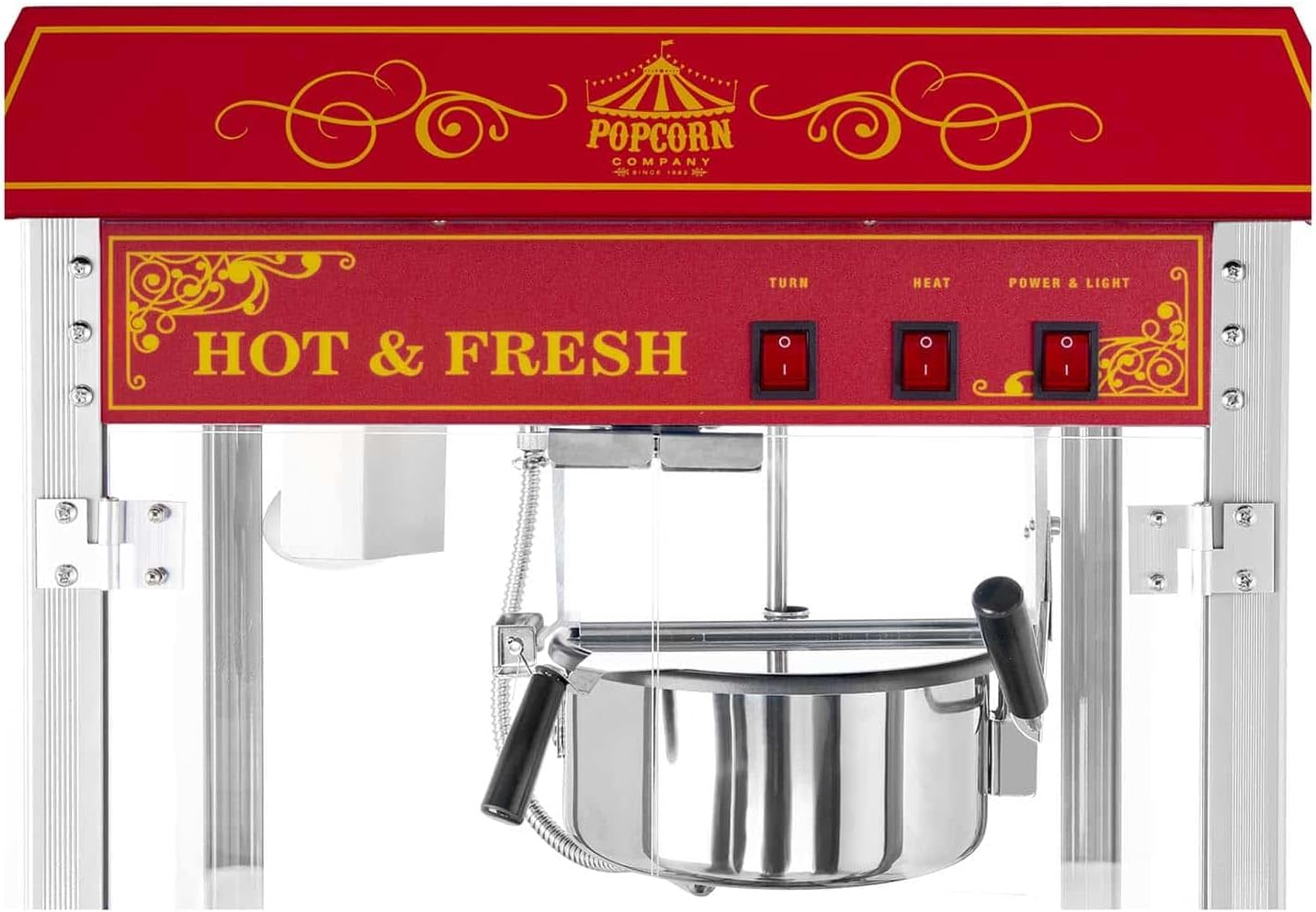 Popcornmaschine 1500 W, 5 kg/h, Retro Vintage Design, Rot