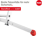 ProfiLOT S100 3-teilige Alu-Kombileiter mit Lot-System, gleicht Unebenheiten aus, 3x12 Profilsprossen, 150 kg, rostfrei, Silber