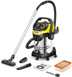 WD 7 Control P S 30/6/35/T Nass-/Trockensauger, FILT!elligence, Fernbedienung, Steckdose, Blasfunktion, 1400W, 30l Edelstahl