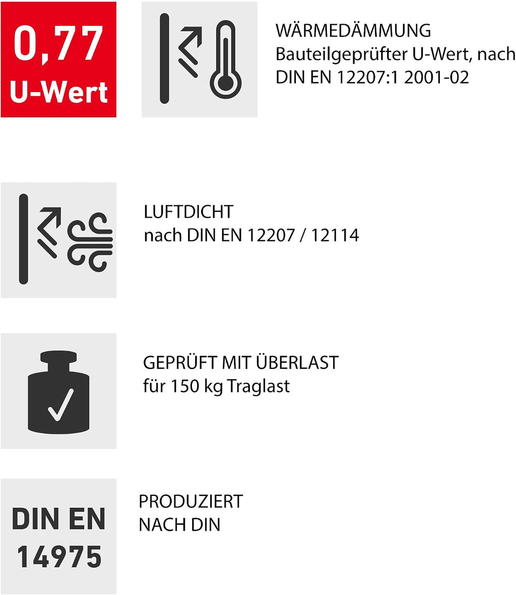 Bodentreppe wärmegedämmt 112 x 60 cm U-Wert 0,77 Lichte Raumhöhe bis 260 cm