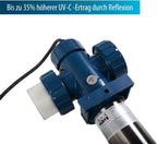 Midi Power UVC 75 Watt, kurze Lampen, Edelstahlgehäuse, max. Durchfluss 20 m³/h, für klaren Teich ohne Chemikalien, silber