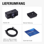 Facecam 4K 4K60 Studio-Webcam mit DSLR-Steuerung, HDR, unkomprimiertes Video, 49mm Filter, USB-C für PC & Mac