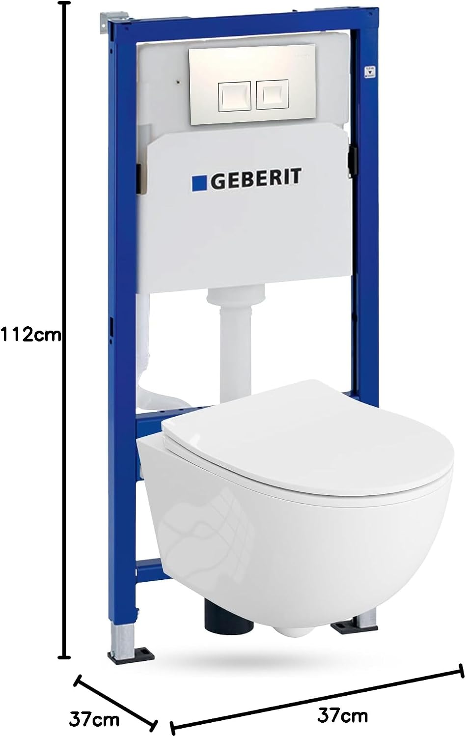 Duofix Basic Vorwandelement + Wand WC Dalia Weiß spülrandlos Tornado Spülsystem + WC-Sitz Absenkautomatik + Bedienplatte Delta 25 weiß - Komplettset