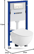 Duofix Basic Vorwandelement + Wand WC Dalia Weiß spülrandlos Tornado Spülsystem + WC-Sitz Absenkautomatik + Bedienplatte Delta 25 weiß - Komplettset