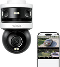 Dreifachobjektiv PoE Sicherheitskamera Außen, 10MP 180° Panorama & 4K PT Auto-Track., KI-Videosuche, Perimeter-Schutz, Farb-/IR-Nacht., 24/7-Aufz., OMVI 3i