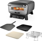 Artisan Outdoor-Pizzaofen + Heißluftfritteuse, 4 Funktionen (Pizza/Air Fry/Bake/Prove), 5 Pizza-Modi, 30cm Pizzastein + Zubehör, grau, MO201EU